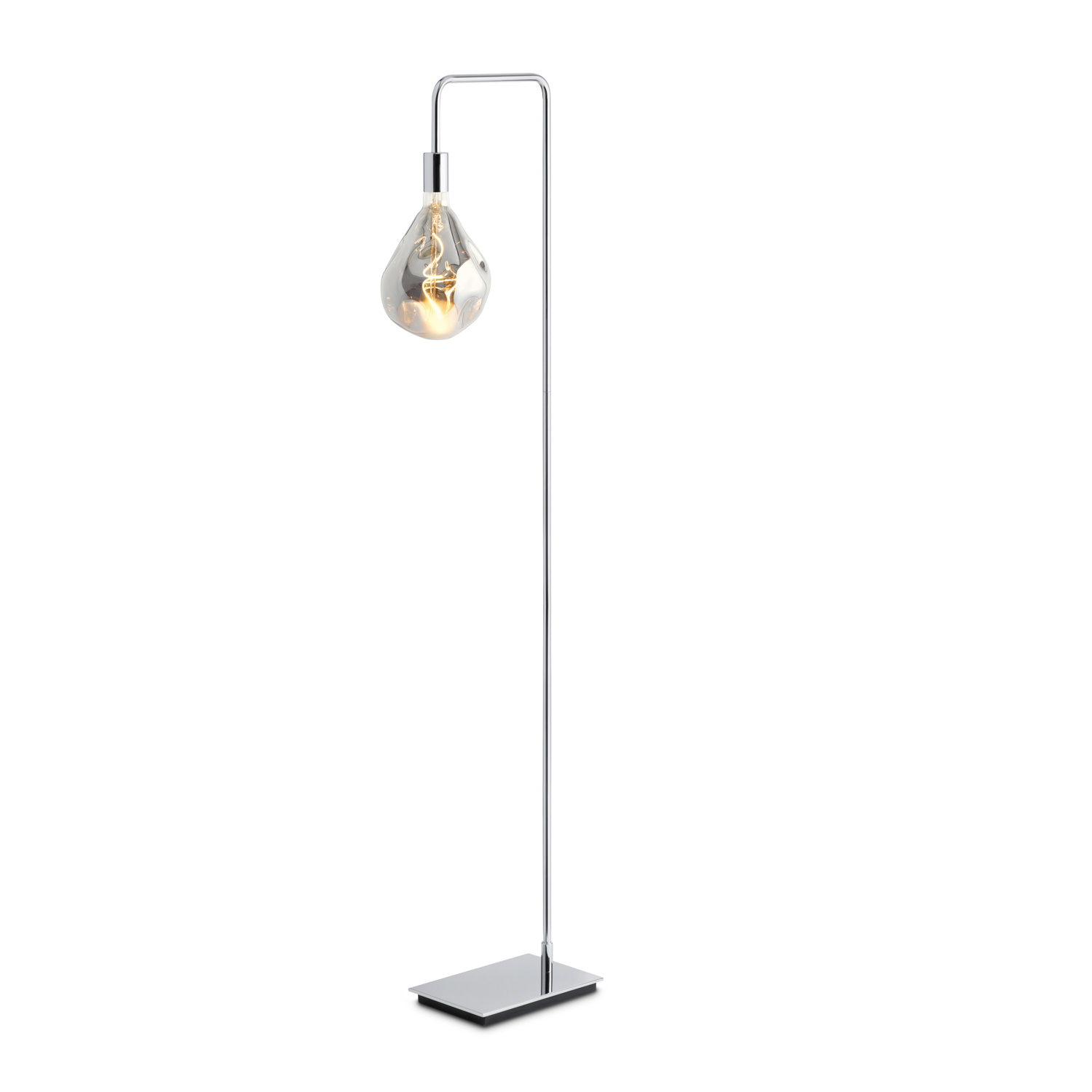 Prospect Floor Lamp Chrome, Edison Light Bulb Standing Lamp