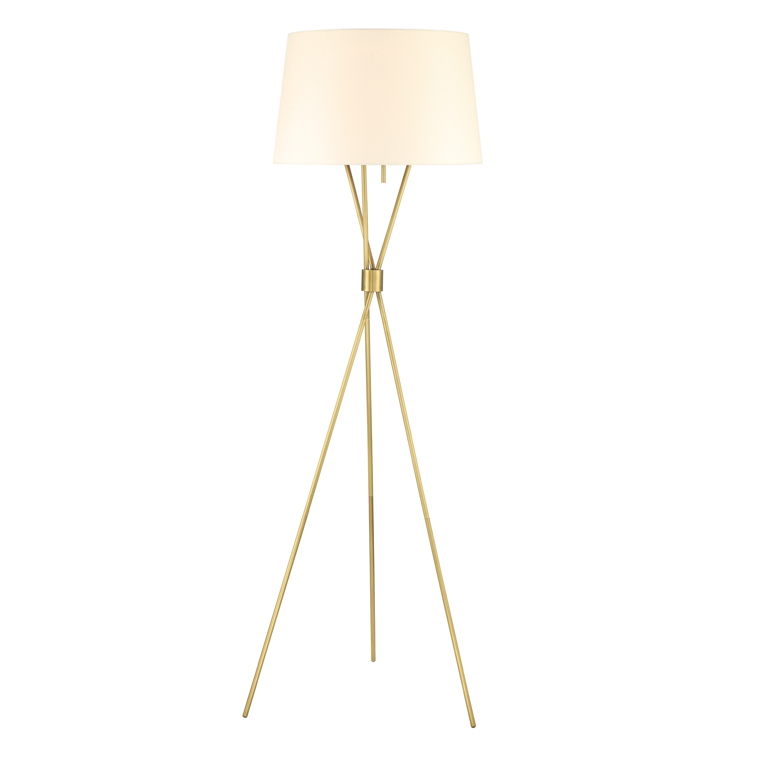 Oliver Tripod Floor Lamp, Satin Brass