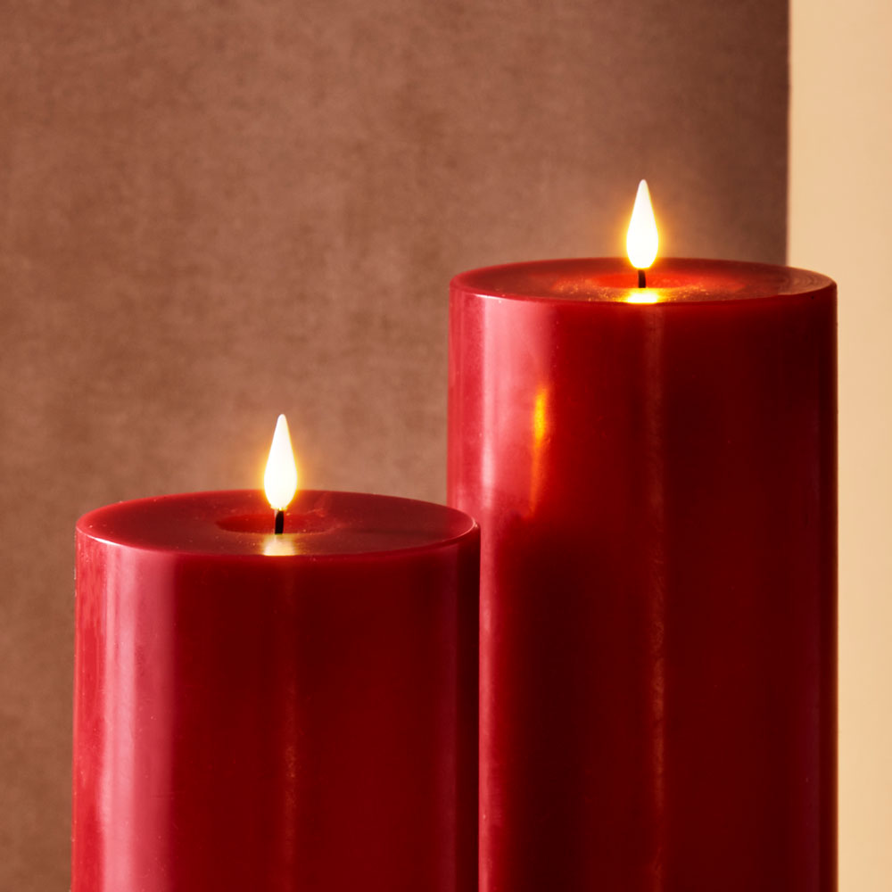 Infinity Wick Red Distressed 9" Taper Candles, Set of 4